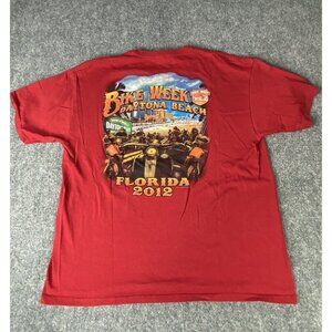 Daytona Beach 2012 Shirt 71st Annual Bike Week‎ Mens XL Red Motorcycle T-shirt